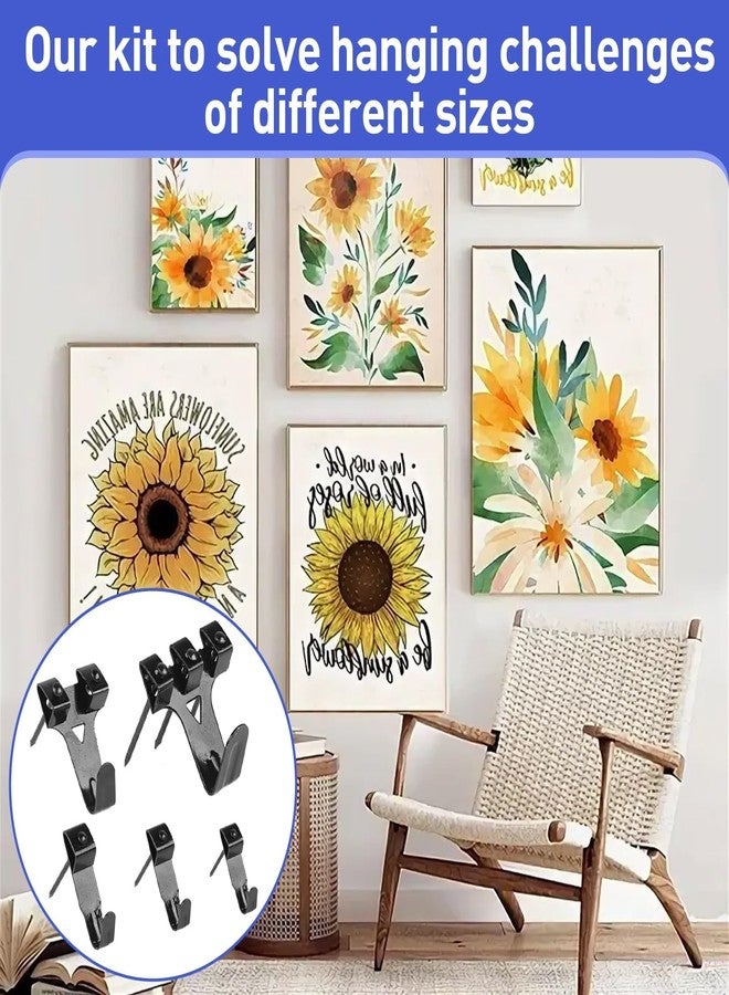 MAKABEE 330PCS Picture Hangers Kit, Wall Hangers with Hooks, Sawtooth and Hardware Nails, Picture Hooks for Frame, Painting, Artwork, Photo, Wall Mounting (Black) - Image 4